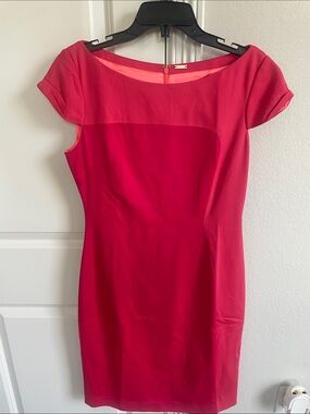 Women's Fitted Sheath Dress in Bright Pink